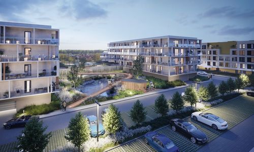 Nowoczesna inwestycja mieszkaniowa z kameralnym patio i oczkiem wodnym - osiedle Novaforma w Legnicy